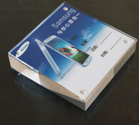 স্কয়ার tabletop plexiglass এক্রাইলিক সাইন ধারক স্ট্যান্ডার্ড নকশা স্ট্যান্ড